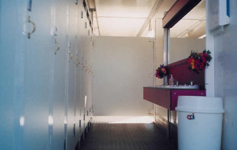 ROWSALOO Mobile Toilet Trailer Hire - equipped with hand basins, paper towels and mirrors, as well as lighting, exhaust fans and fully silenced generators